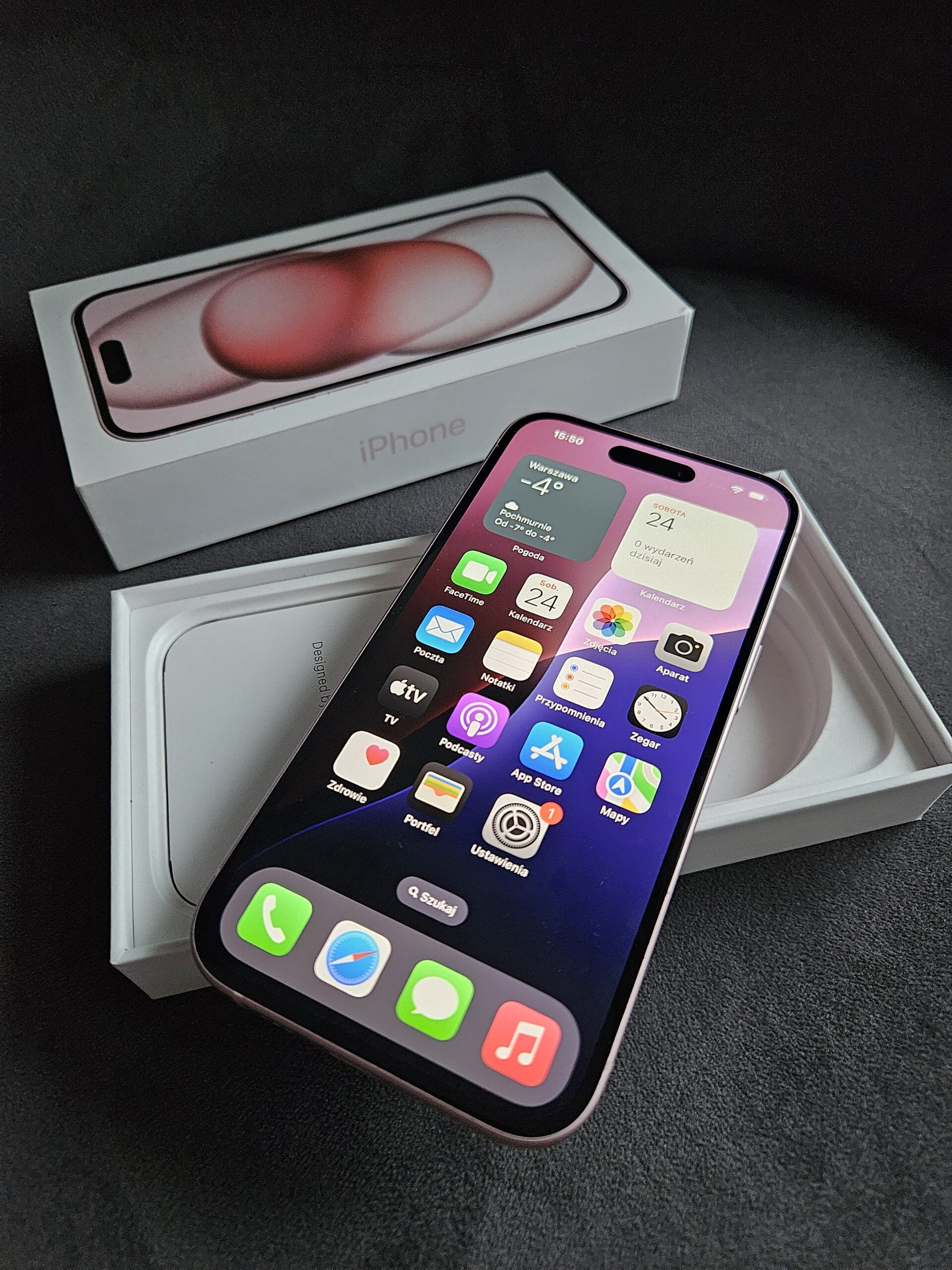 iPhone 15 Różowy 128 GB / JAK NOWY / Gwarancja - obrazek 5